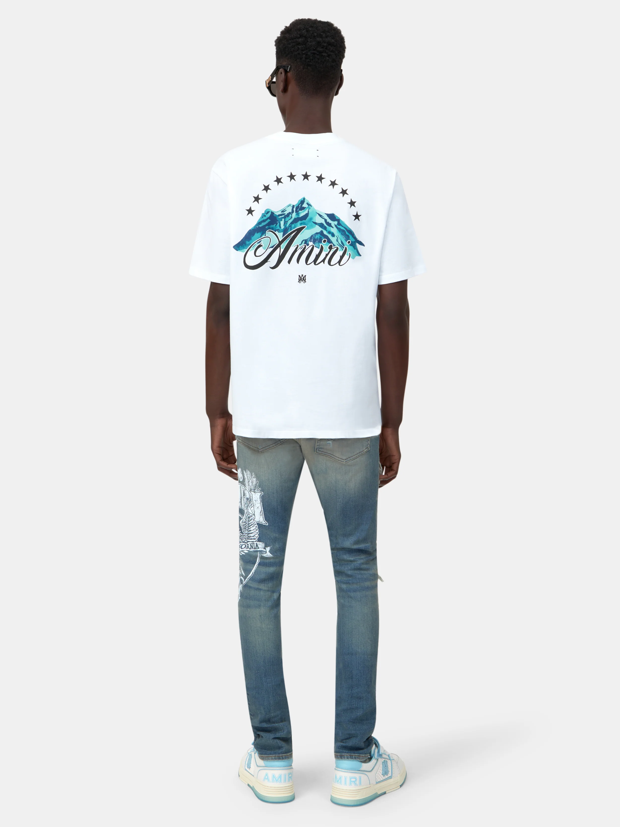 AMIRI EAGLE REPAIR SKINNY JEAN - Driftwood Blue - Image 4