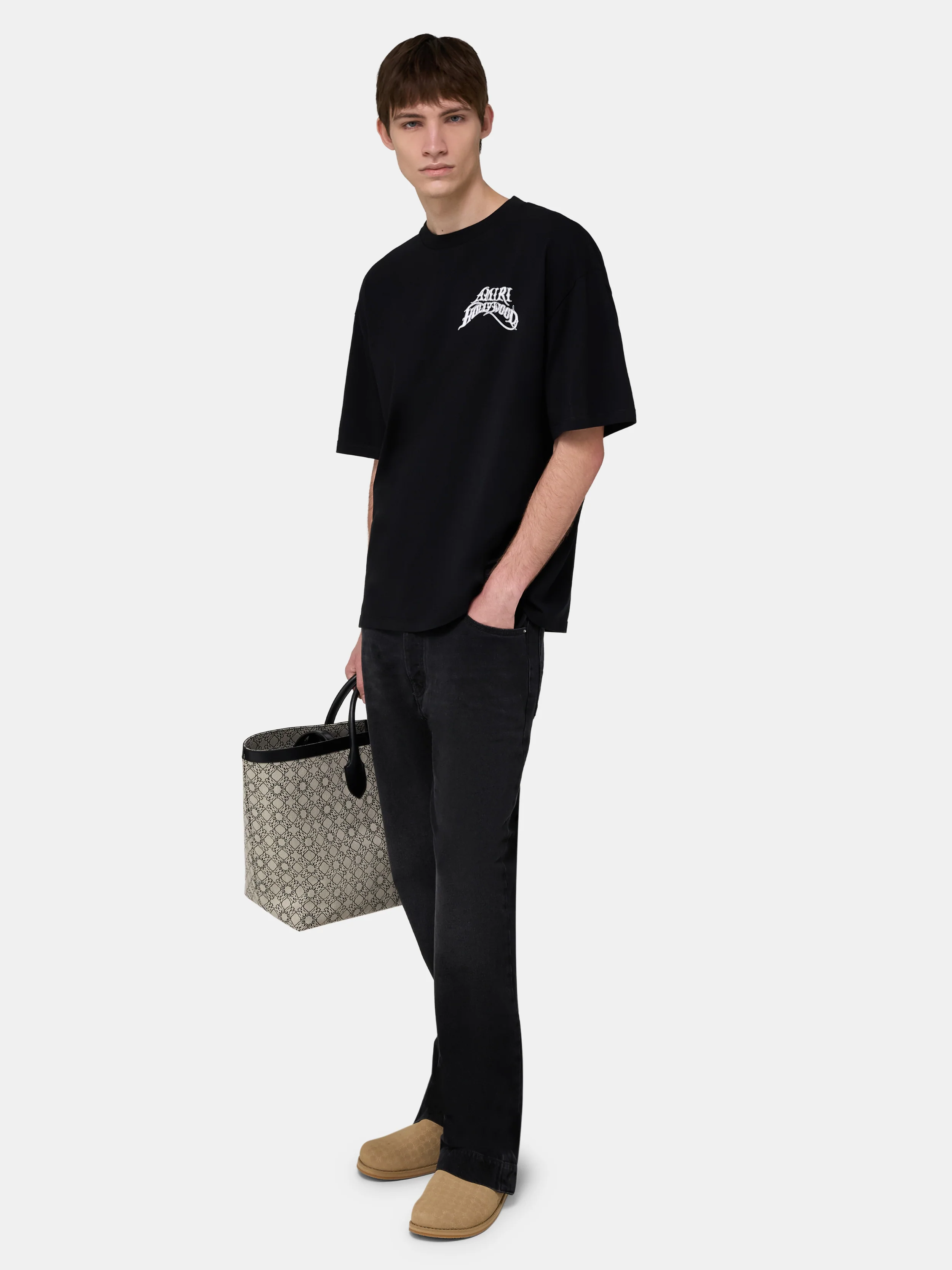 AMIRI HOLLYWOOD LIGHTWEIGHT JERSEY SKATE TEE - Black - Image 3