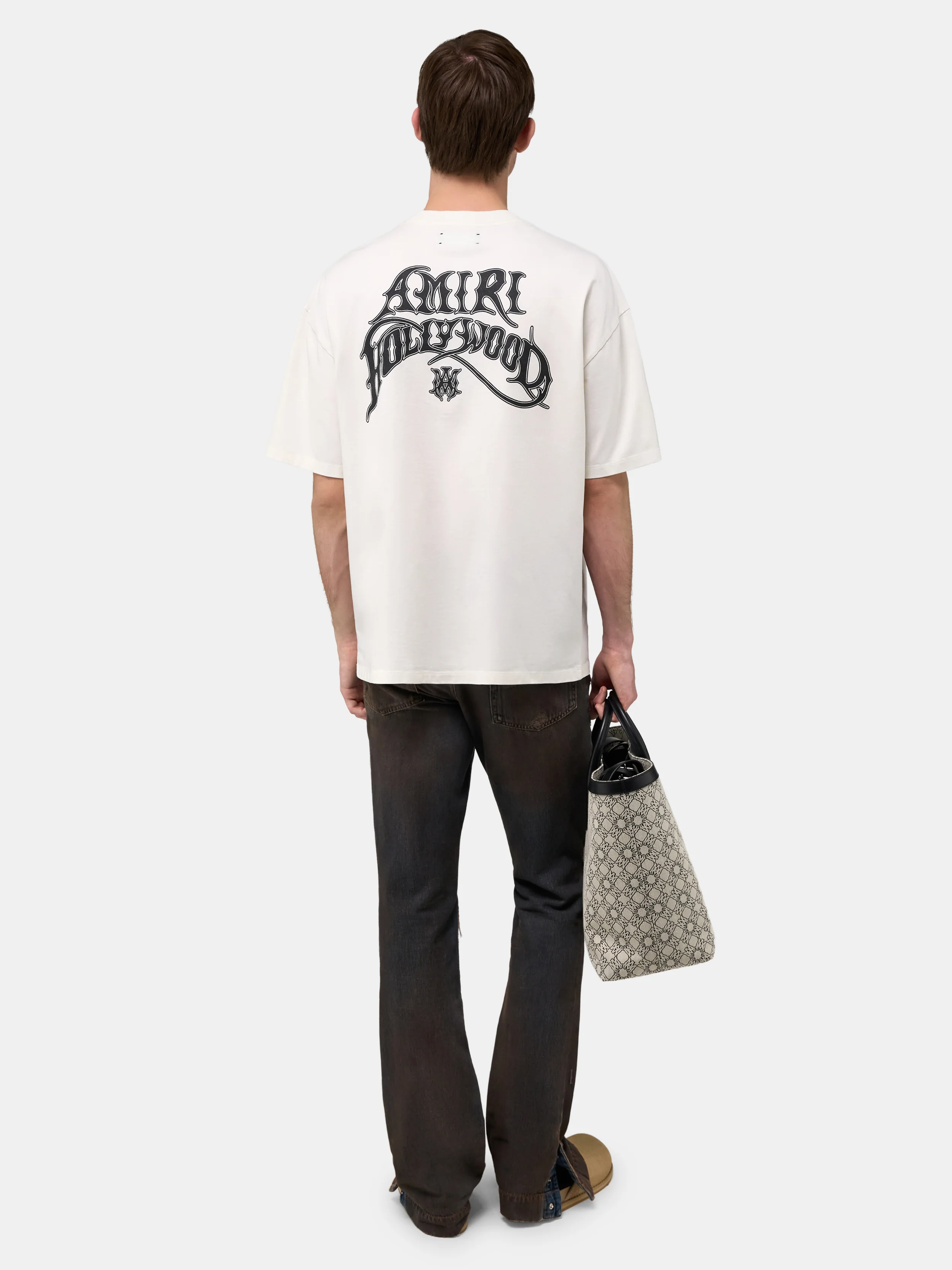 AMIRI HOLLYWOOD LIGHTWEIGHT JERSEY SKATE TEE - Ivory - Image 4