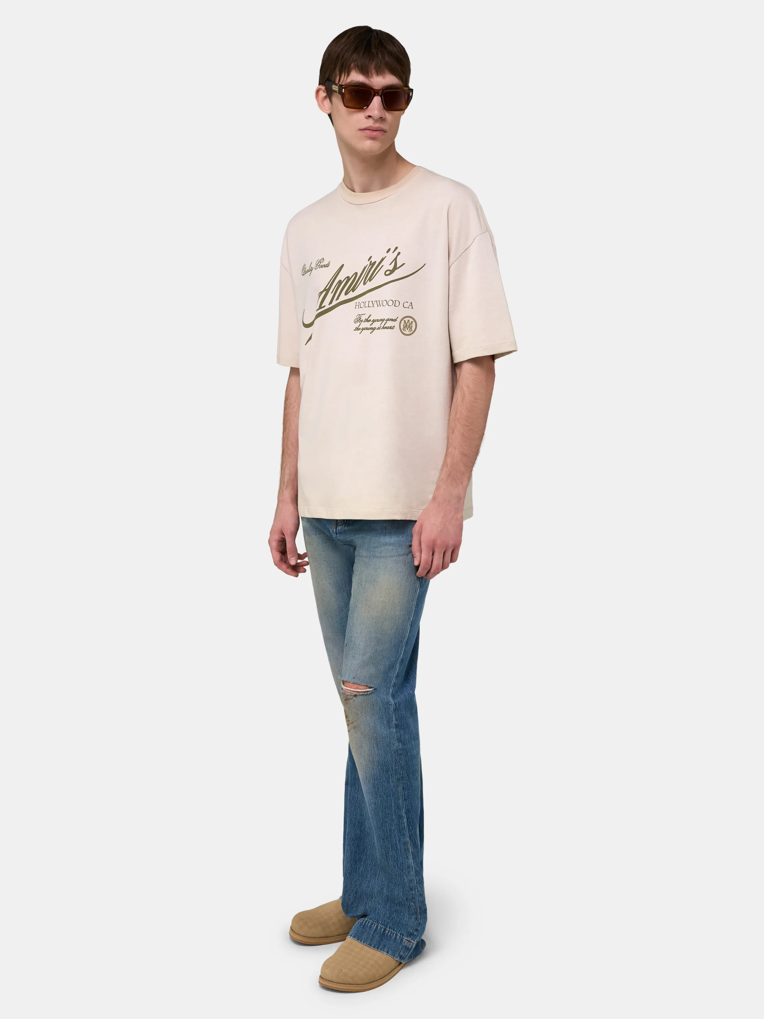 AMIRI QUALITY GOODS OVERSIZED TEE - Alabaster - Image 3
