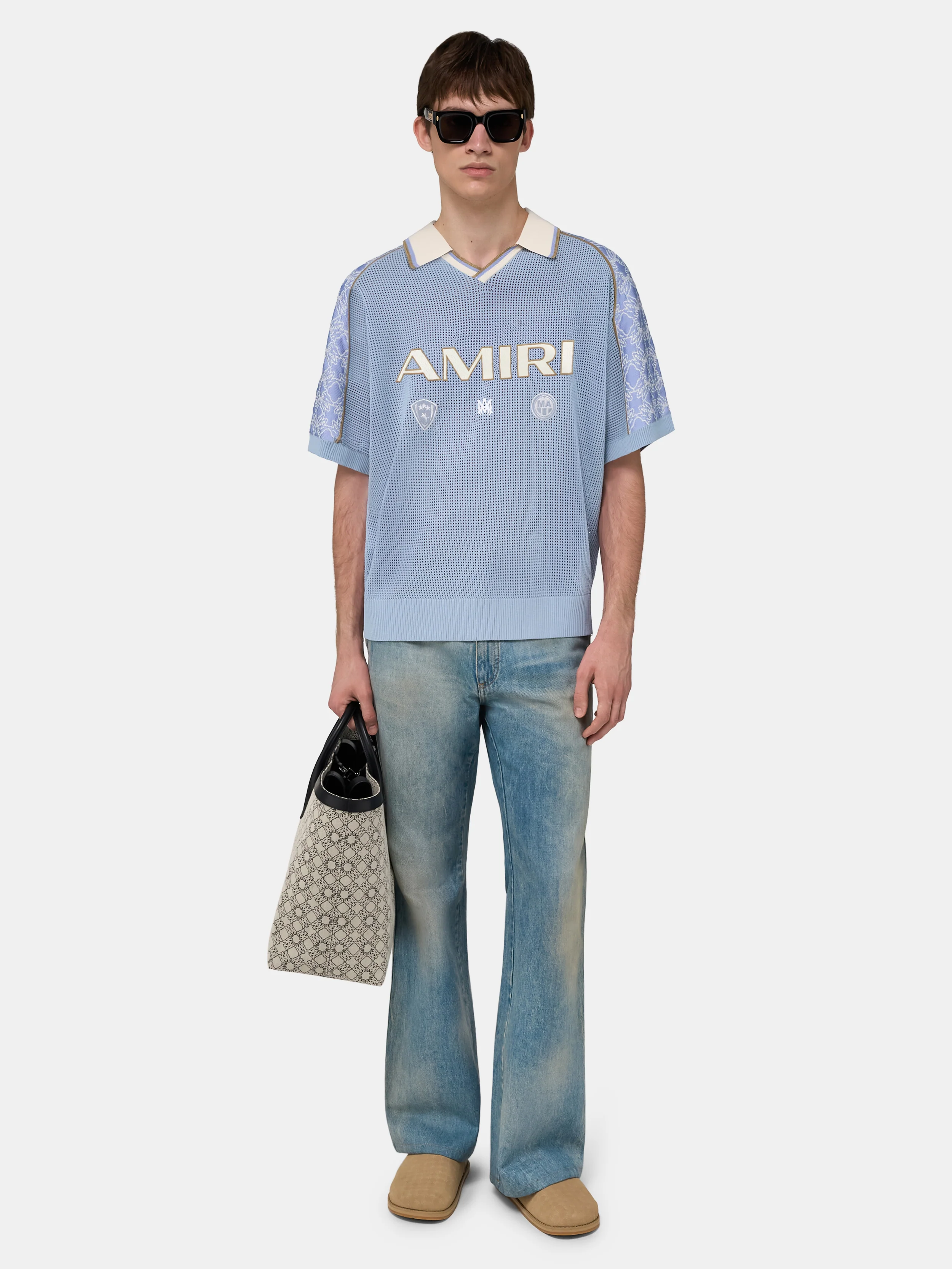 AMIRI SPORT MESH JERSEY - Sky - Image 2