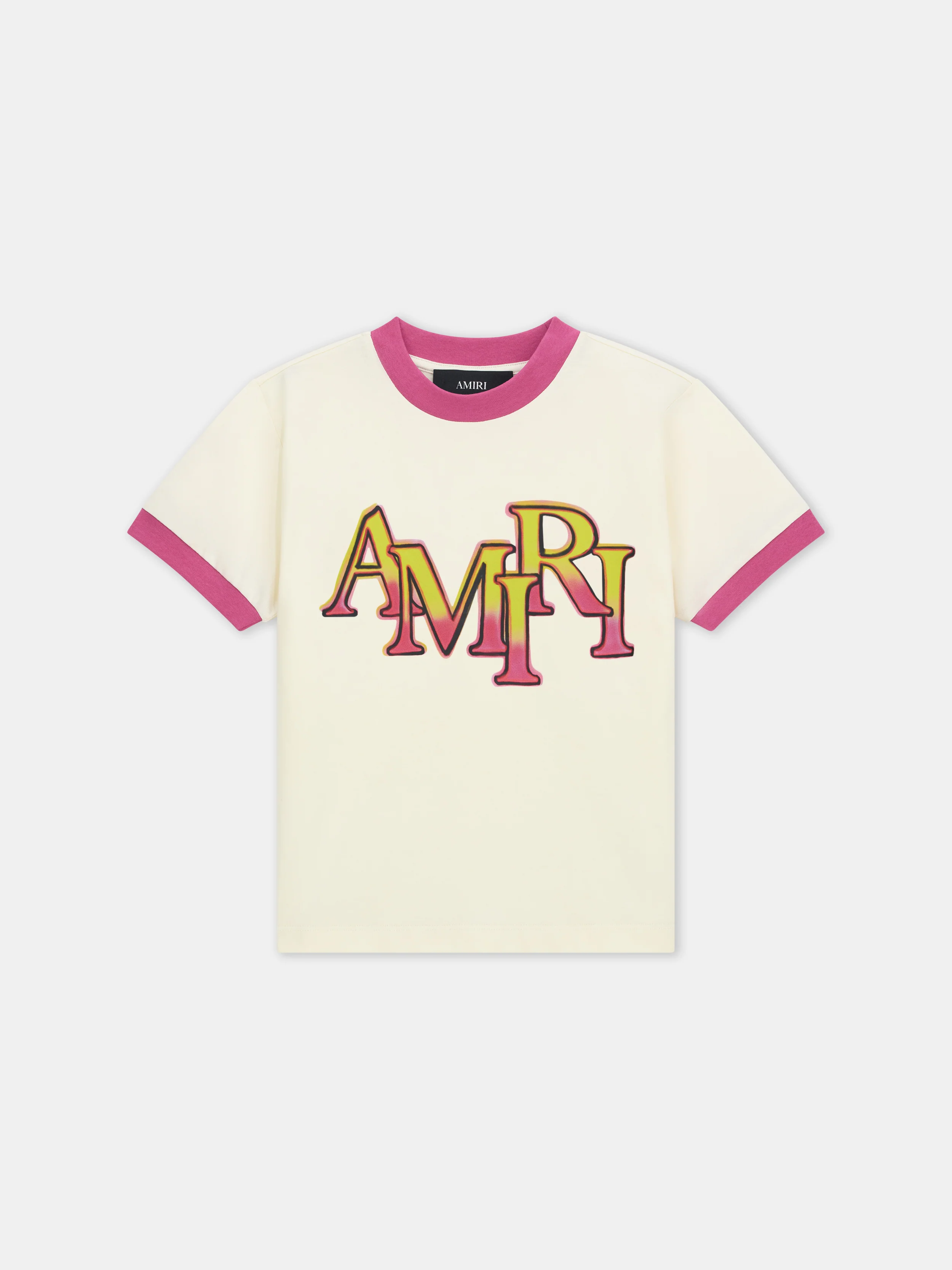 KIDS - KIDS' AMIRI STAGGERED RINGER TEE - Ivory