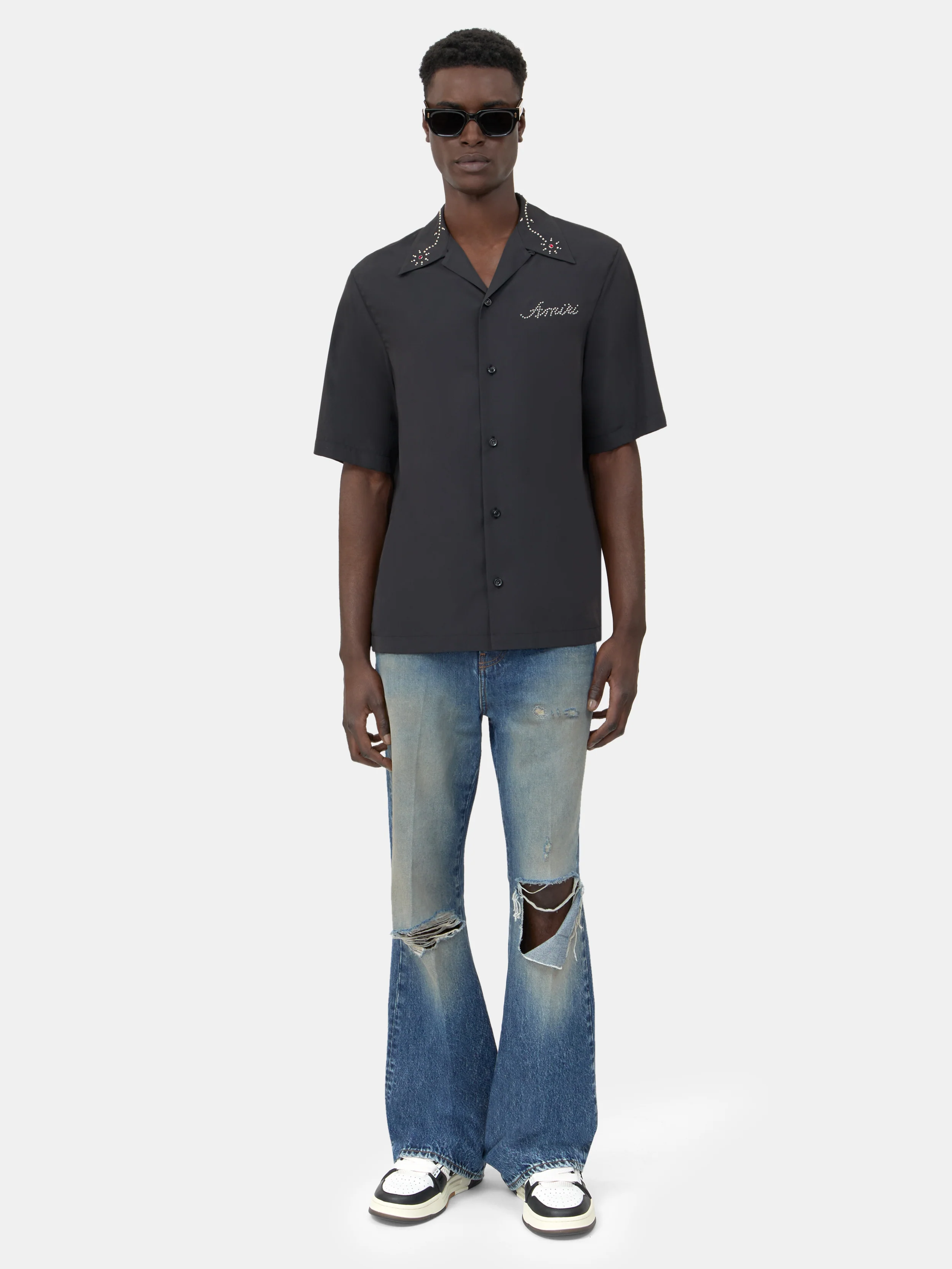 AMIRI STUD CAMP SHIRT - Black - Image 2