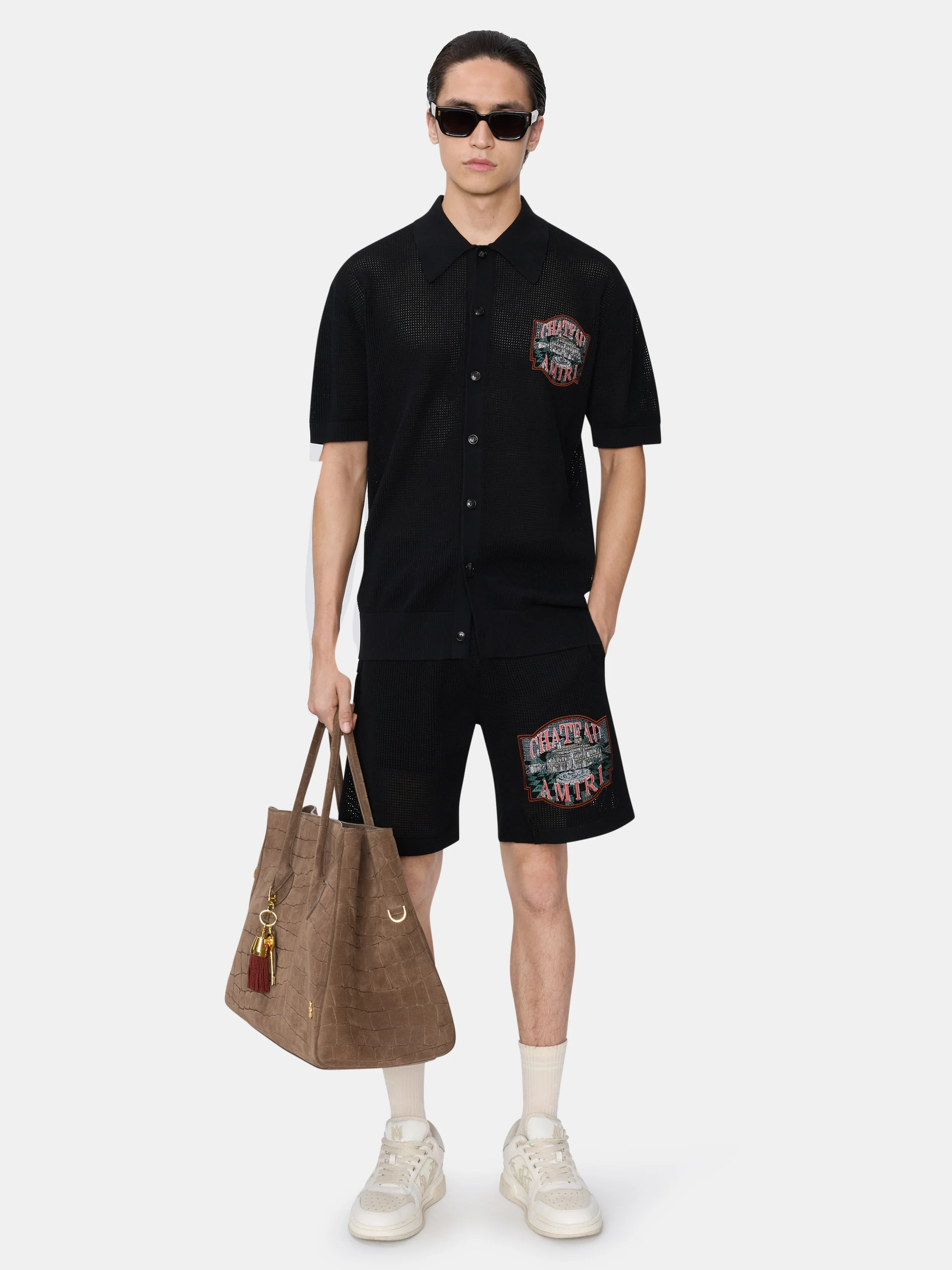 CHATEAU AMIRI CROCHET OVERSIZED SHIRT - Black - Image 2