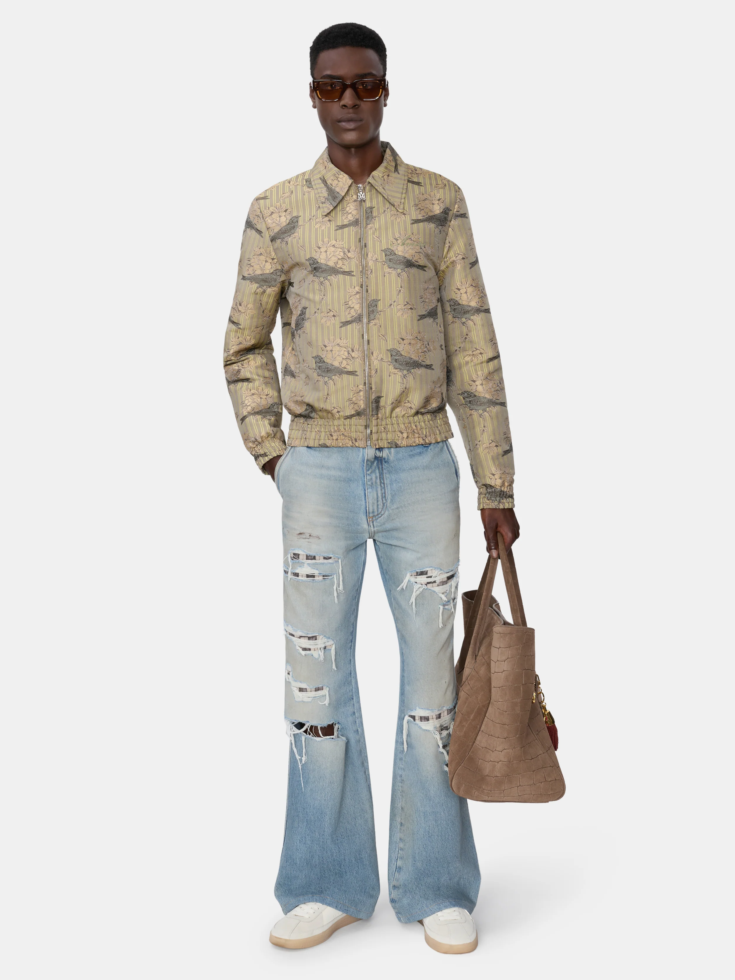 CHECKERED REPAIR BOOTCUT JEAN - Aged Indigo - Image 2