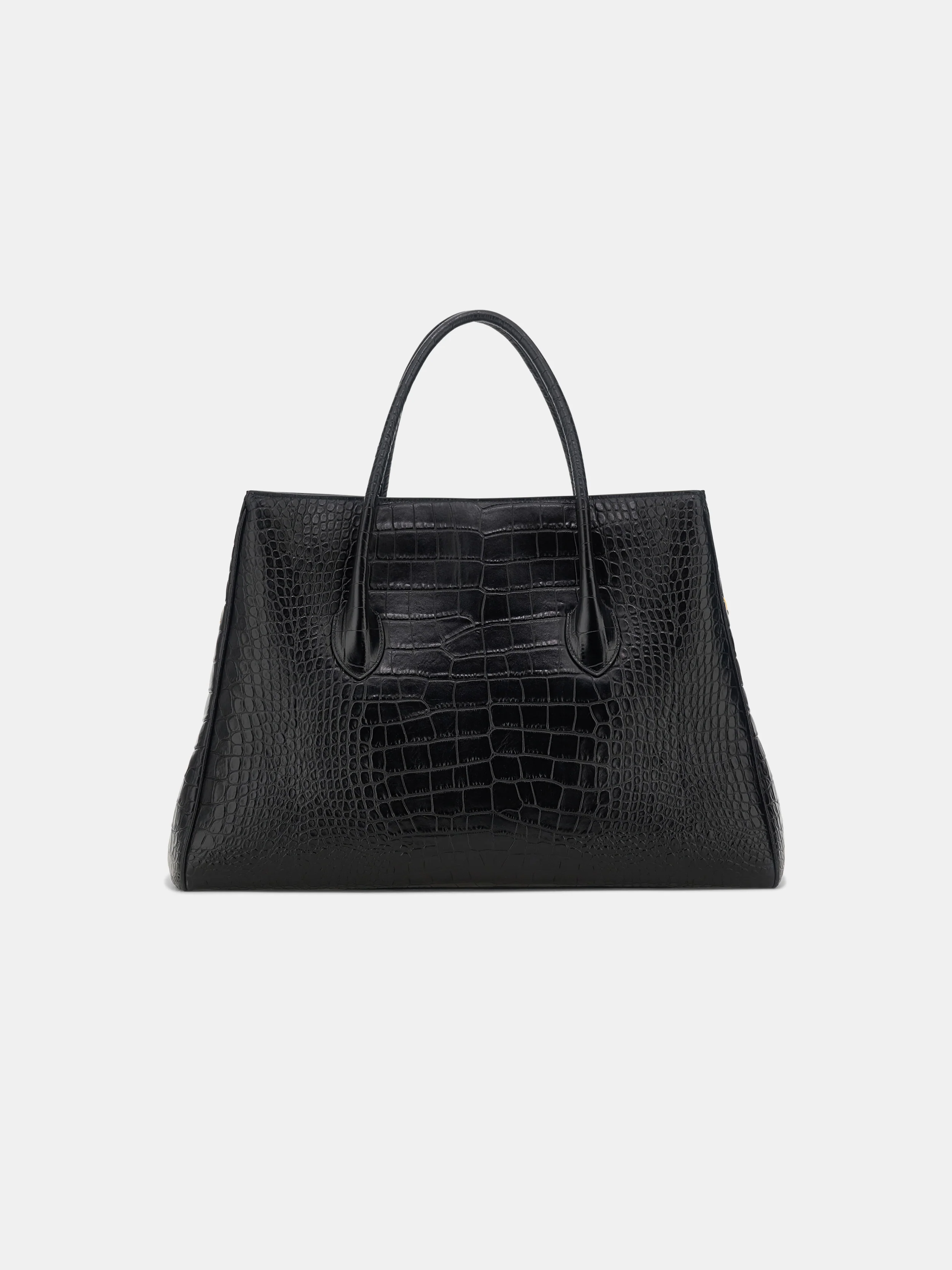 EMBOSSED CROC HONEY 50 TOTE - Black - Image 2