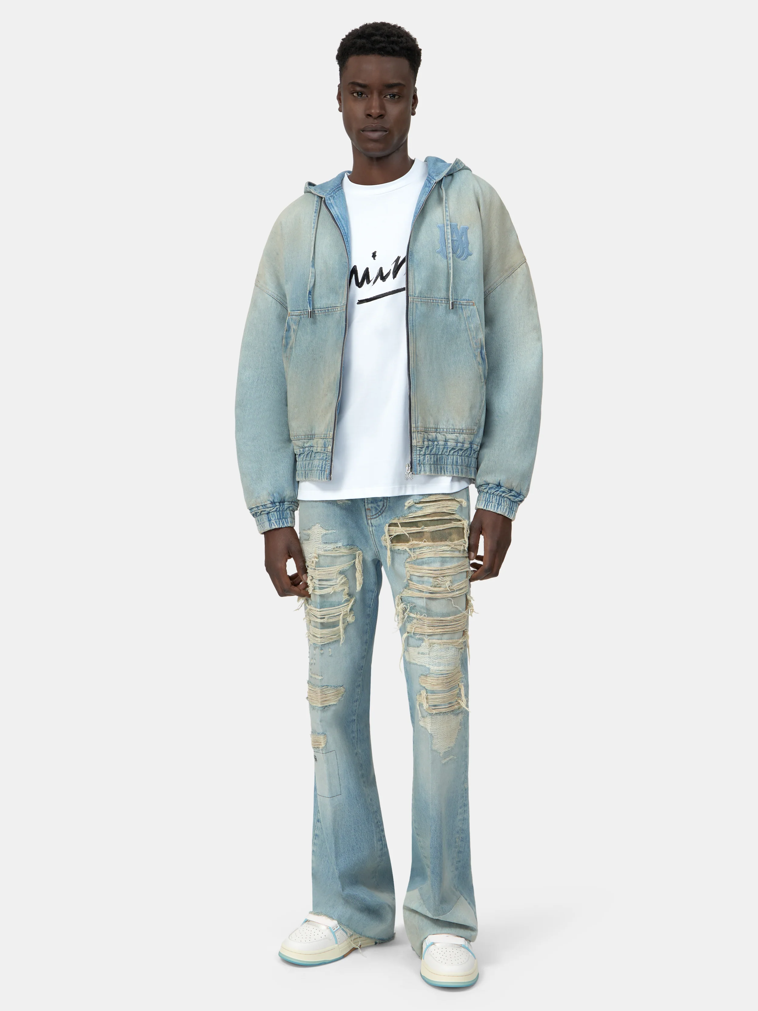 MA DENIM ZIP HOODIE - Perfect Antique Indigo - Image 2
