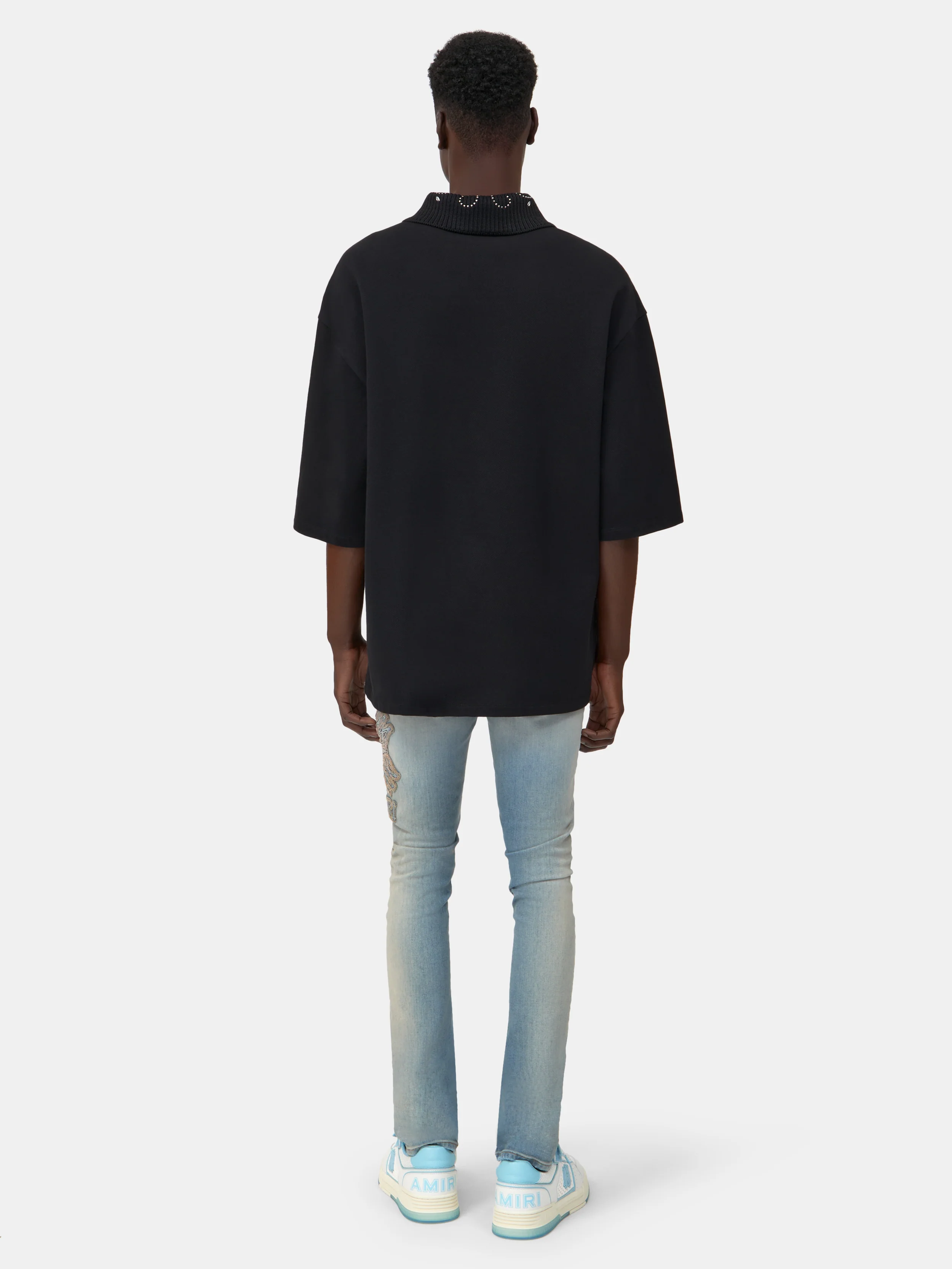 MA QUAD APPLIQUE SKINNY JEAN - Dust Indigo - Image 4