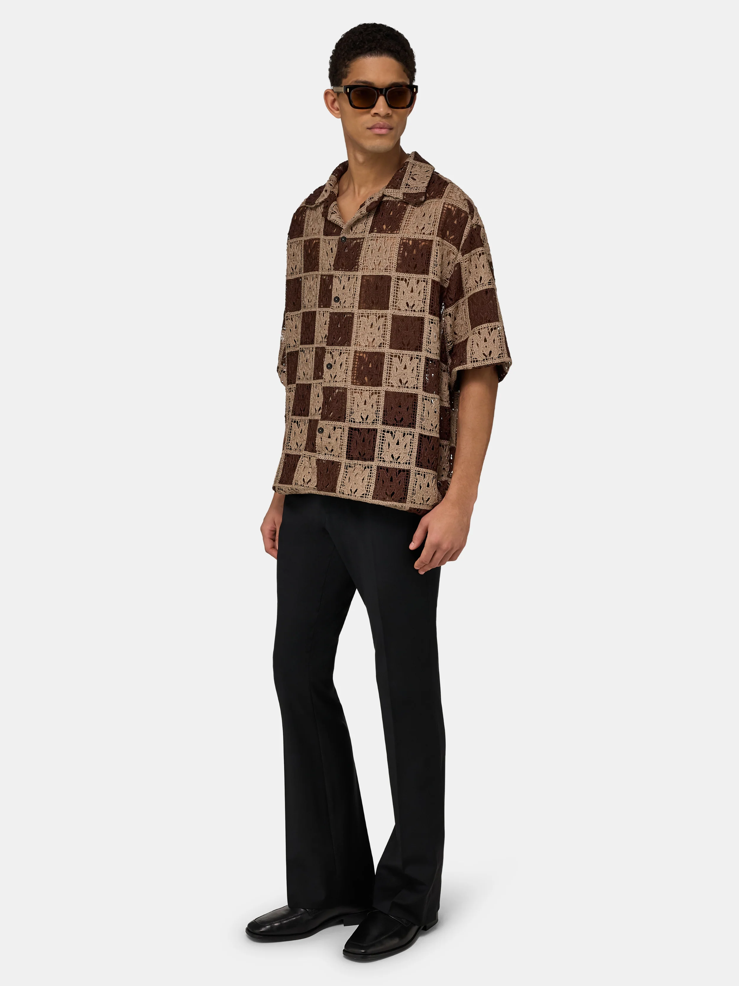 MA QUAD CHECKER OVERSIZED CAMP SHIRT - Earth - Image 3