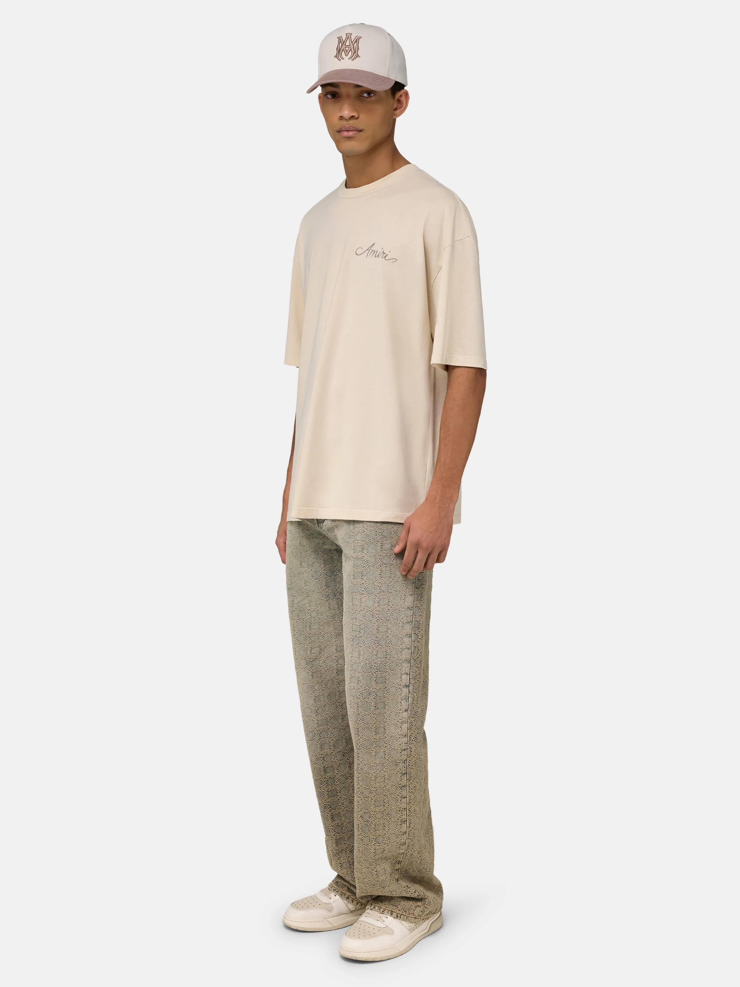 MA QUAD CHECKERBOARD OVERSIZED TEE - Alabaster - Image 3