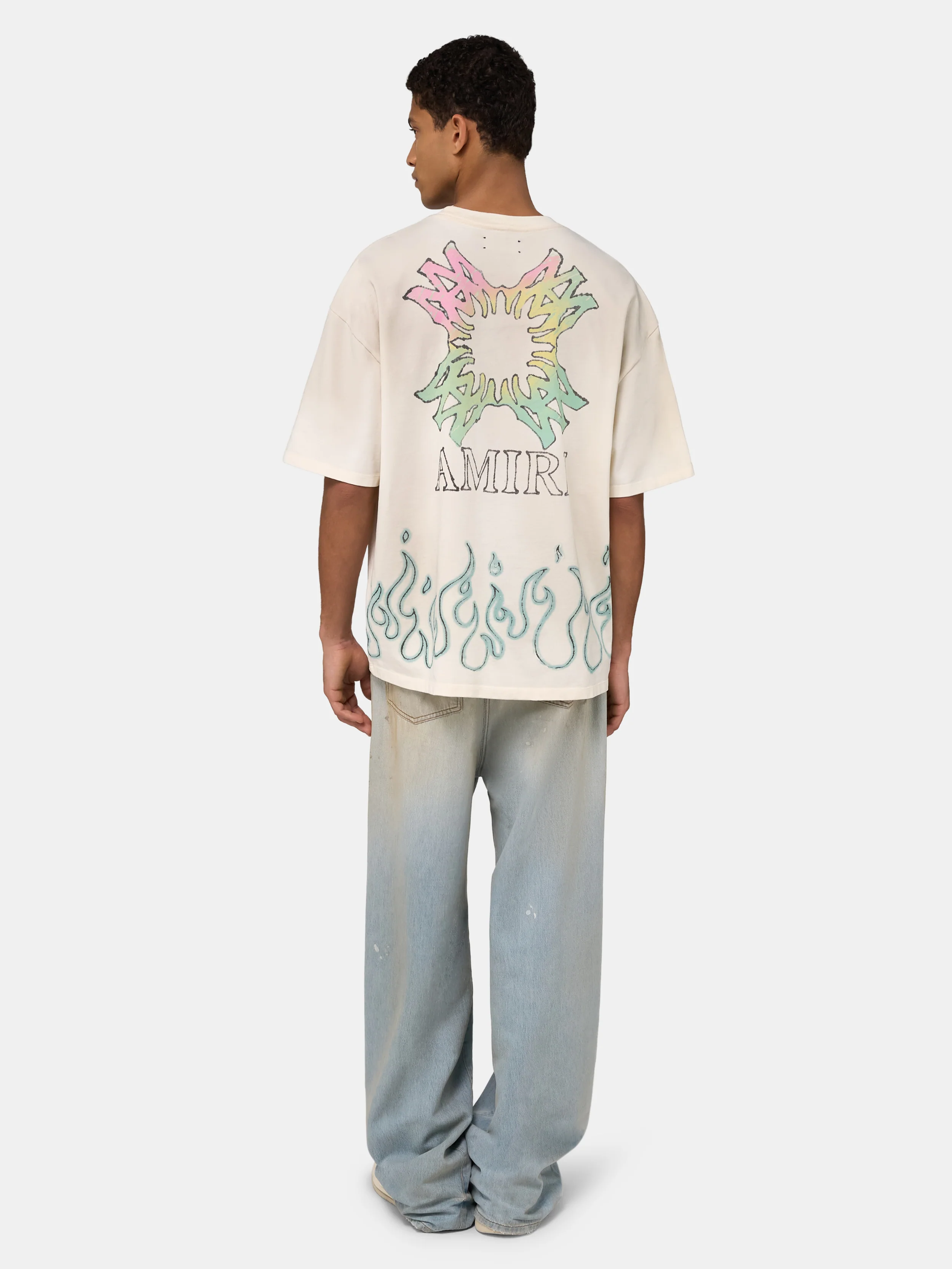 MA QUAD FLAMES OVERSIZED TEE - Ivory - Image 4