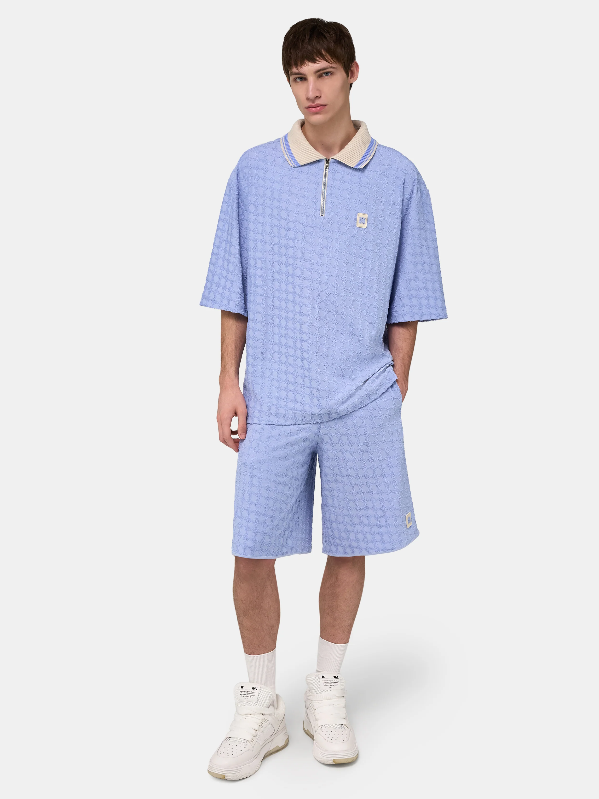 MA QUAD ZIP TOWELING POLO - Skyline Blue - Image 3