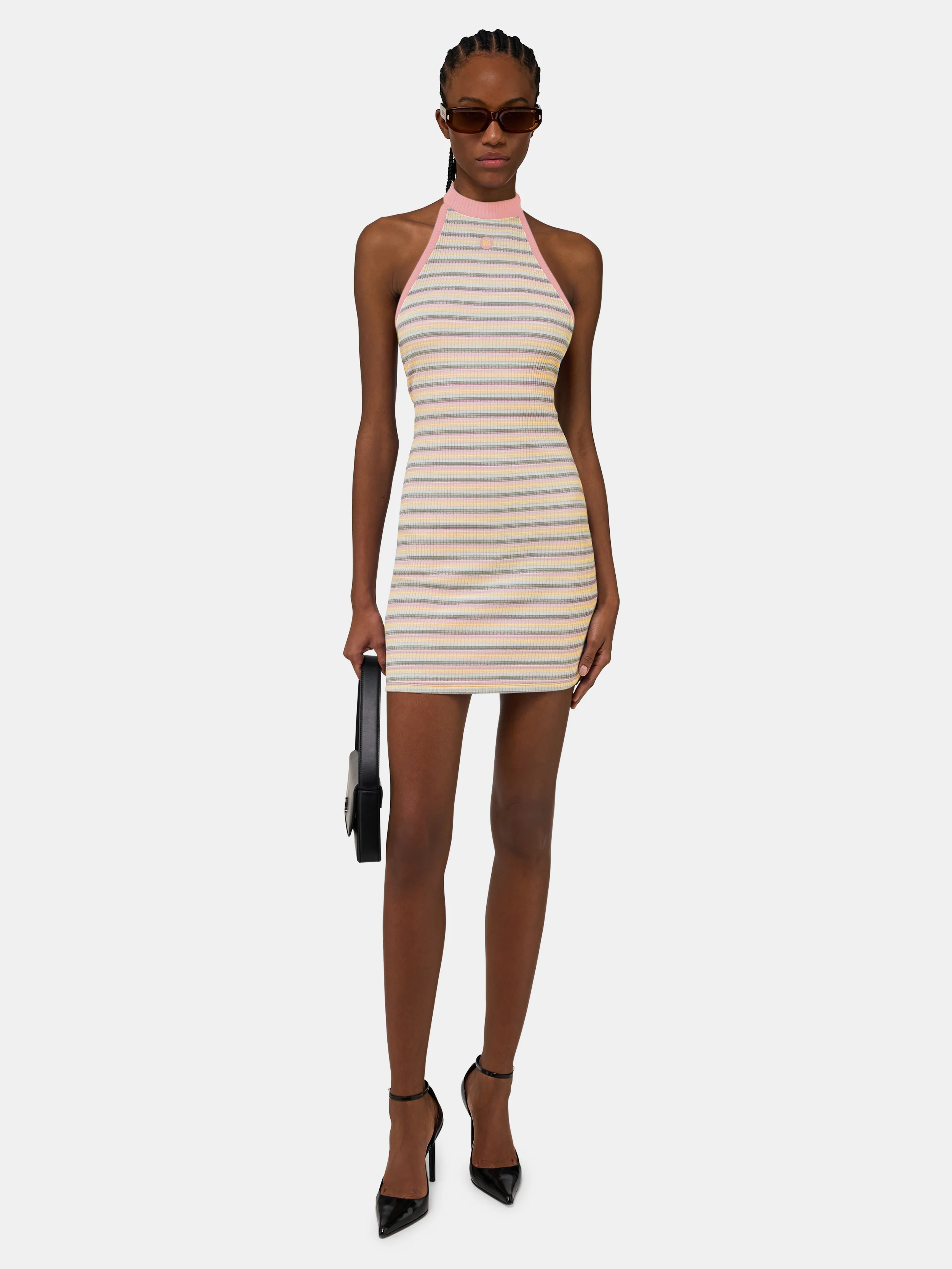 WOMEN - WOMEN'S MA STRIPED HALTER MINI DRESS - Multi - Image 2