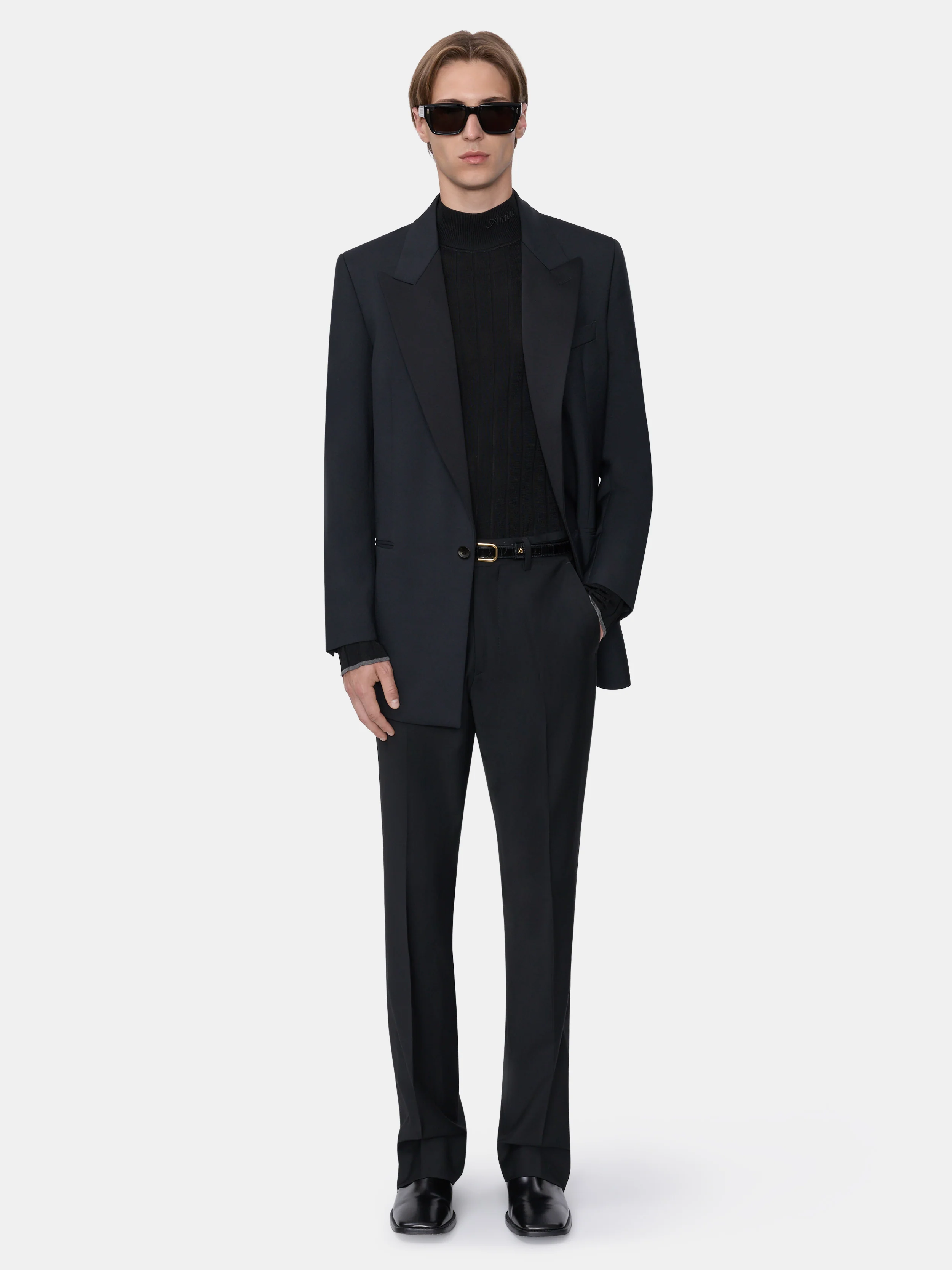 SINGLE-BREASTED TUXEDO JACKET - BLACK - Image 2