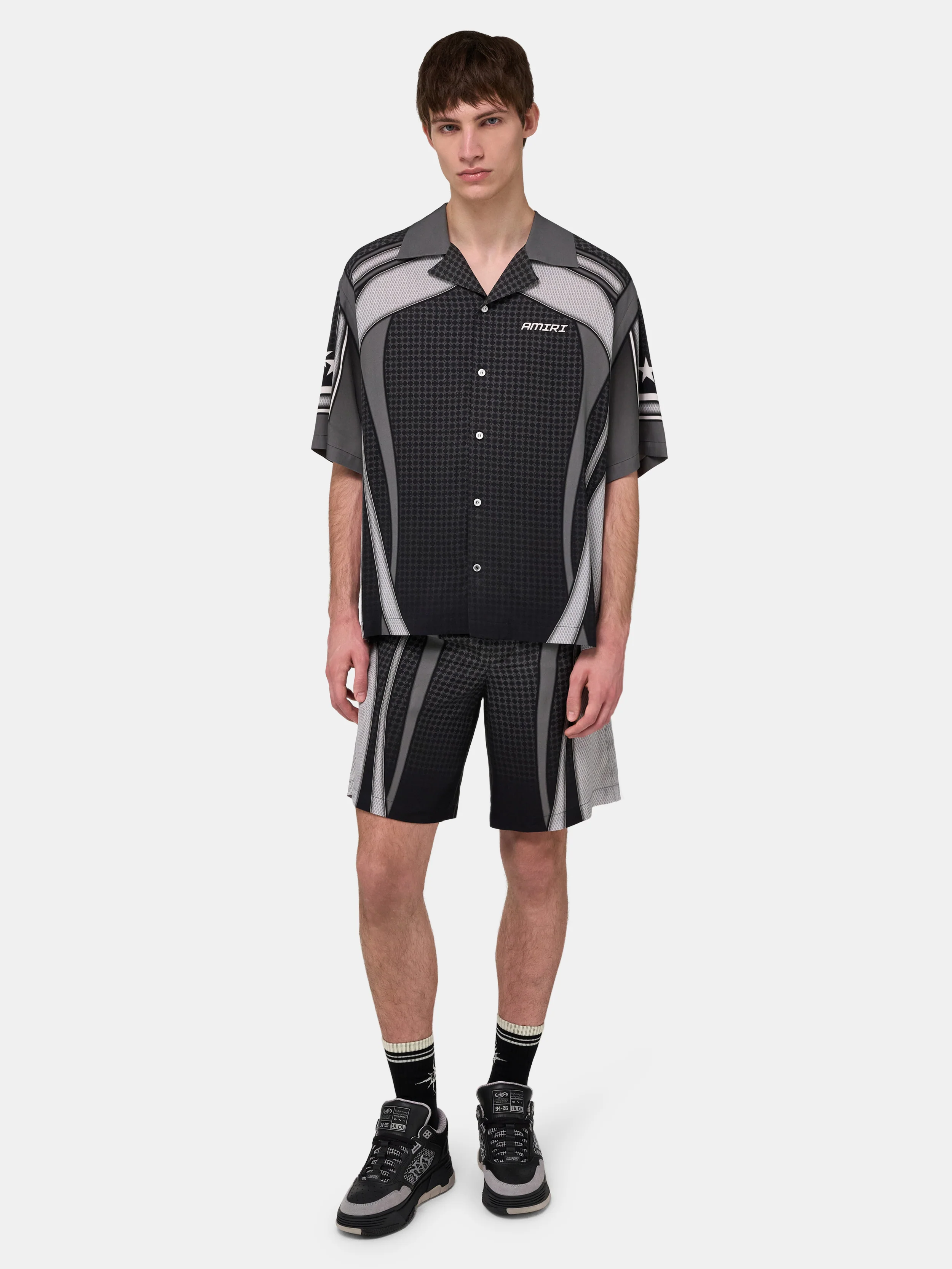 SPORT PANEL OVERSIZED CAMP SHIRT - Black - Image 2