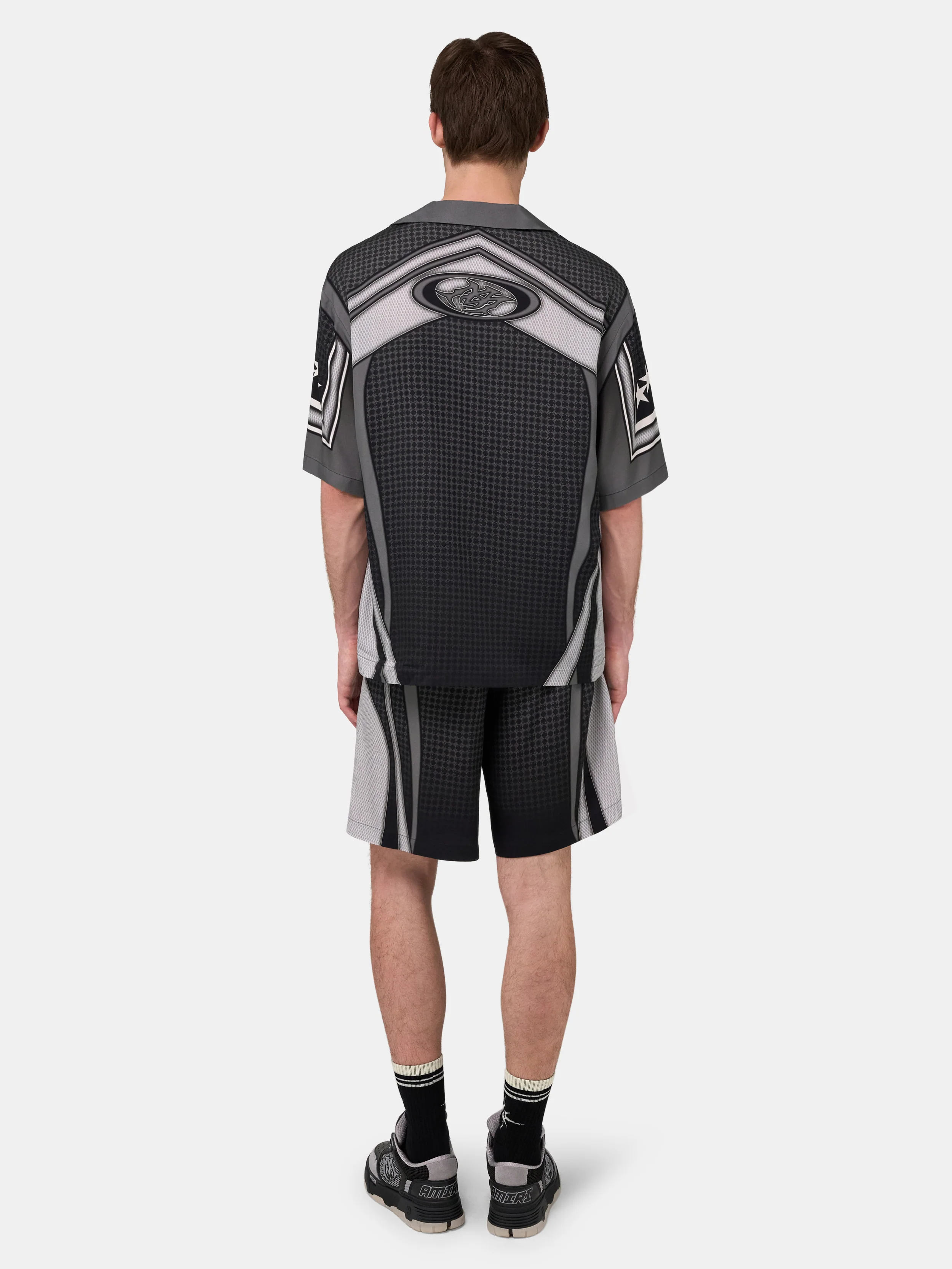 SPORT PANEL OVERSIZED CAMP SHIRT - Black - Image 4