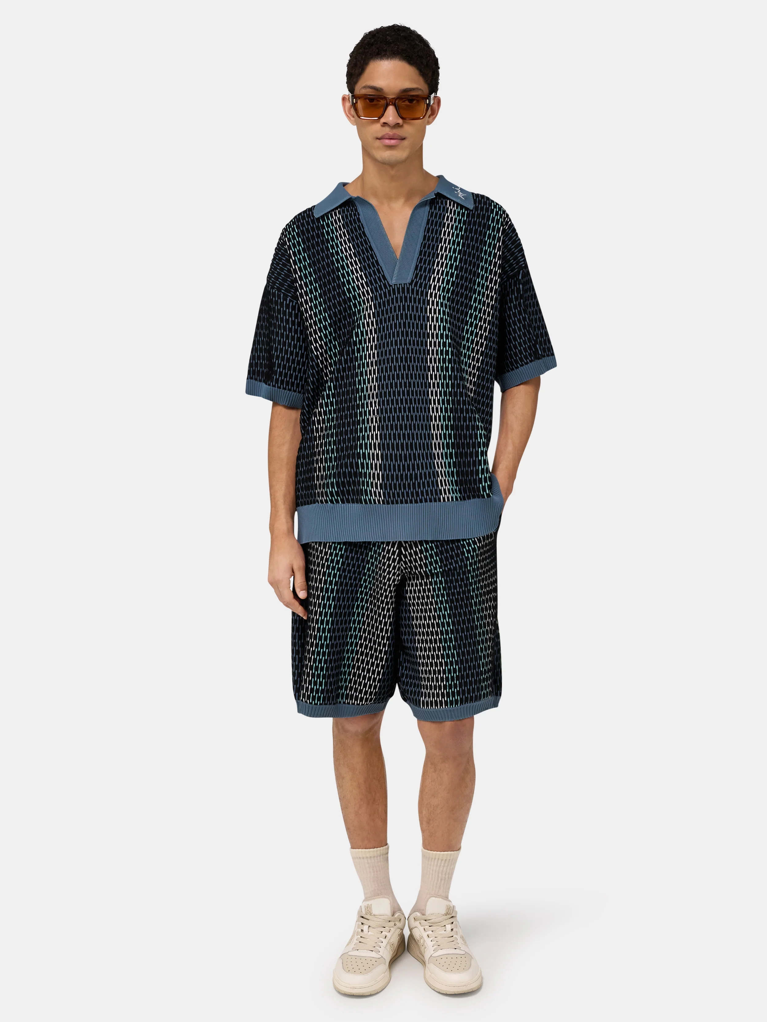 STRIPED POLO - Blue - Image 2