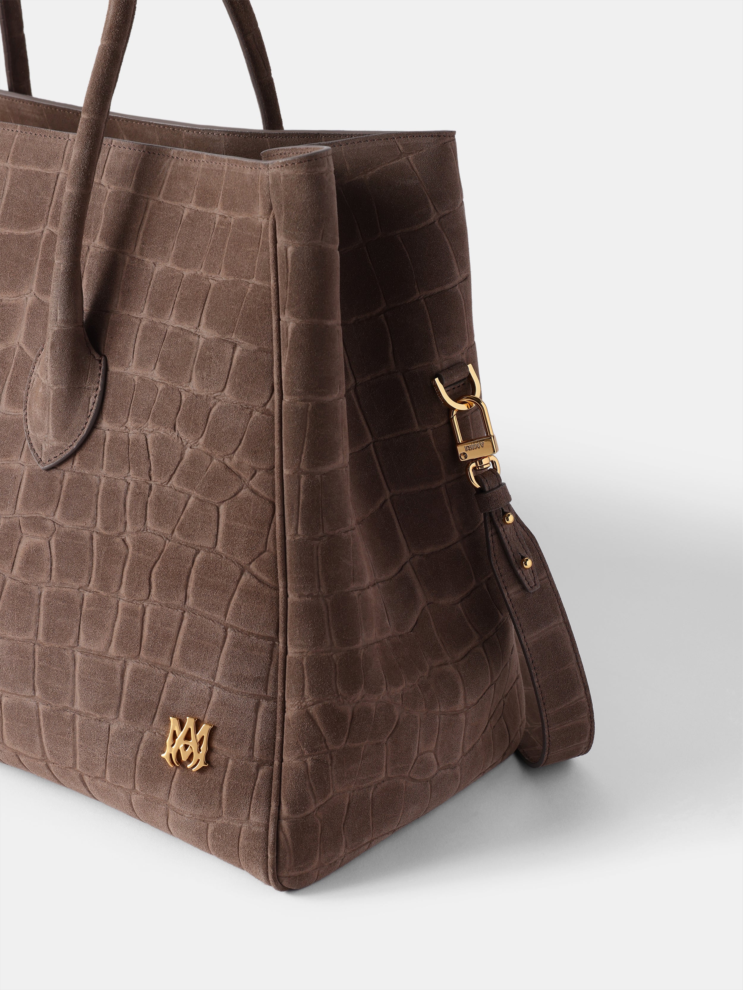 SUEDE CROC HONEY 50 TOTE - Dark Brown - Image 4