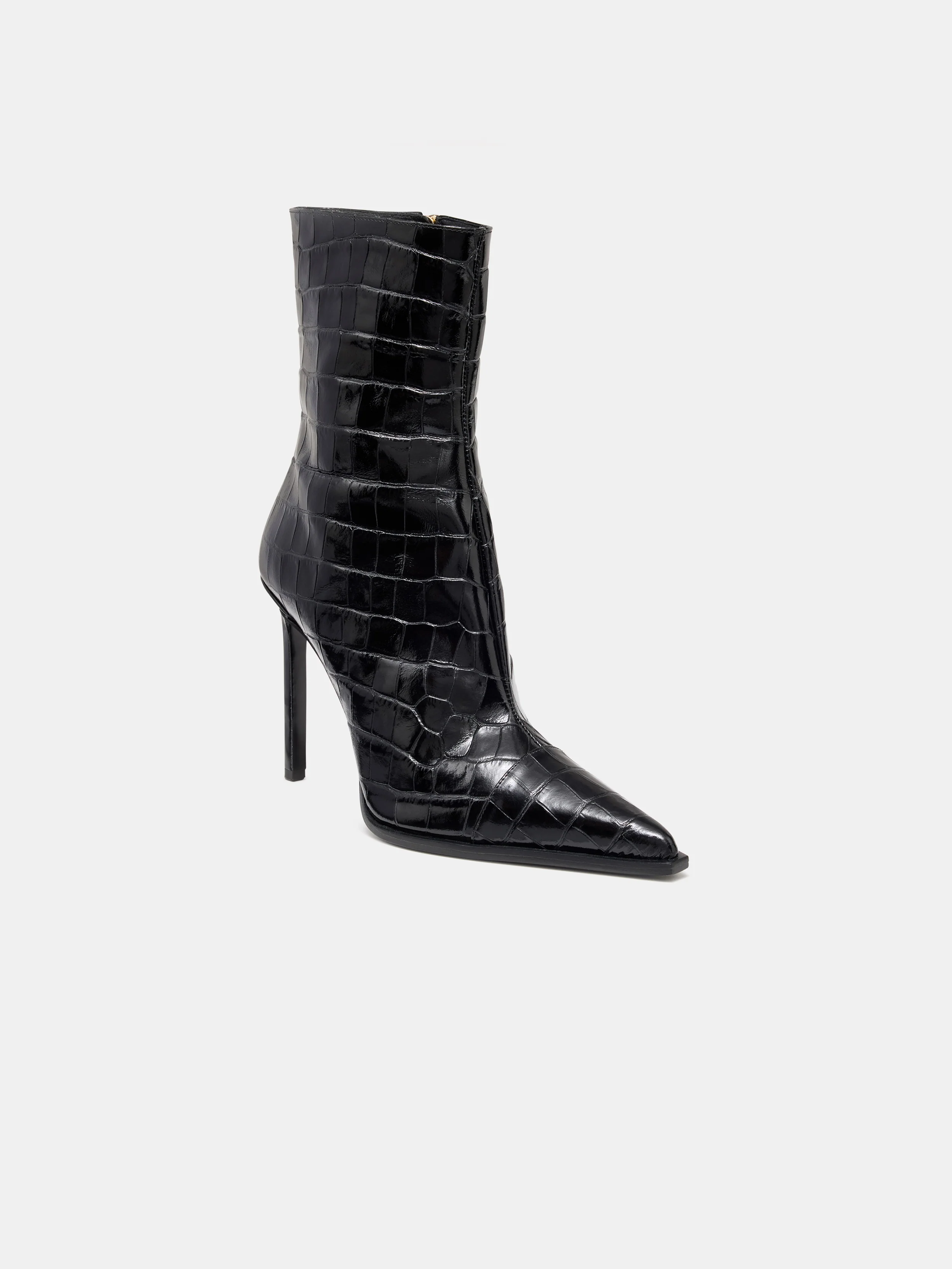 WOMEN - WOMEN'S CROC DEBOSSED MA STILETTO BOOT - BLACK - Image 2