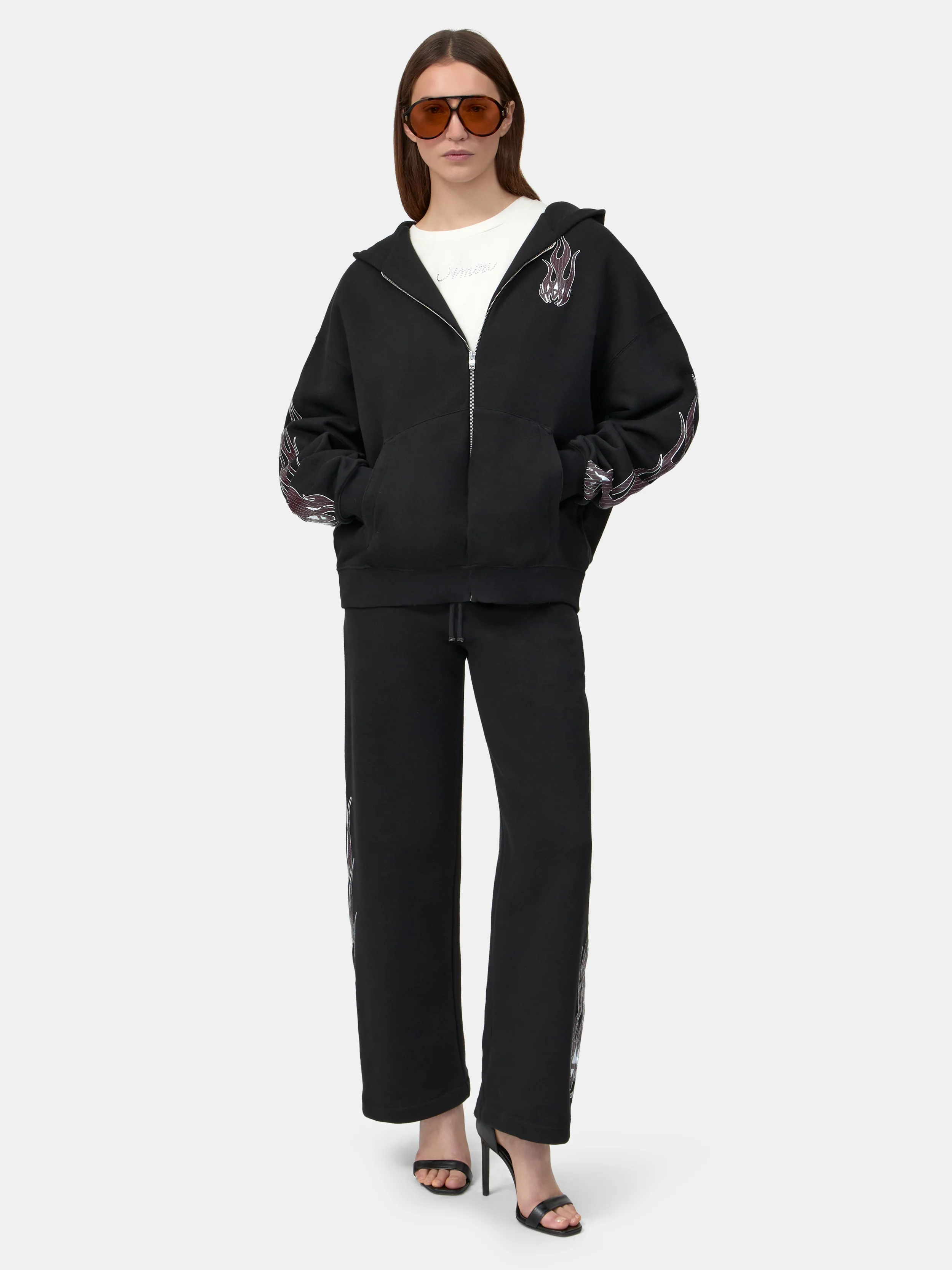 WOMEN - WOMEN'S MA FLAMES ZIP HOODIE - Black - Image 2