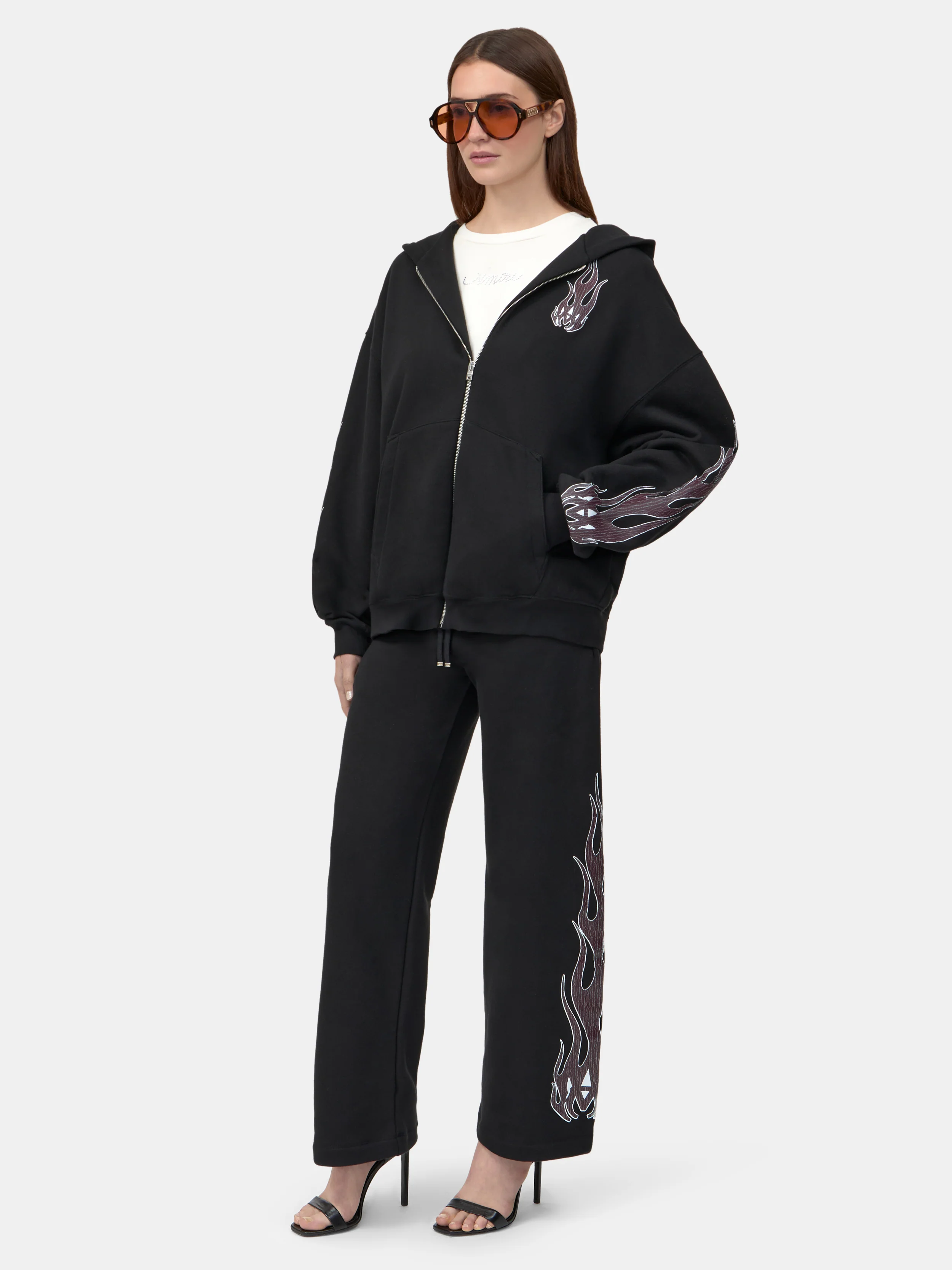 WOMEN - WOMEN'S MA FLAMES ZIP HOODIE - Black - Image 3