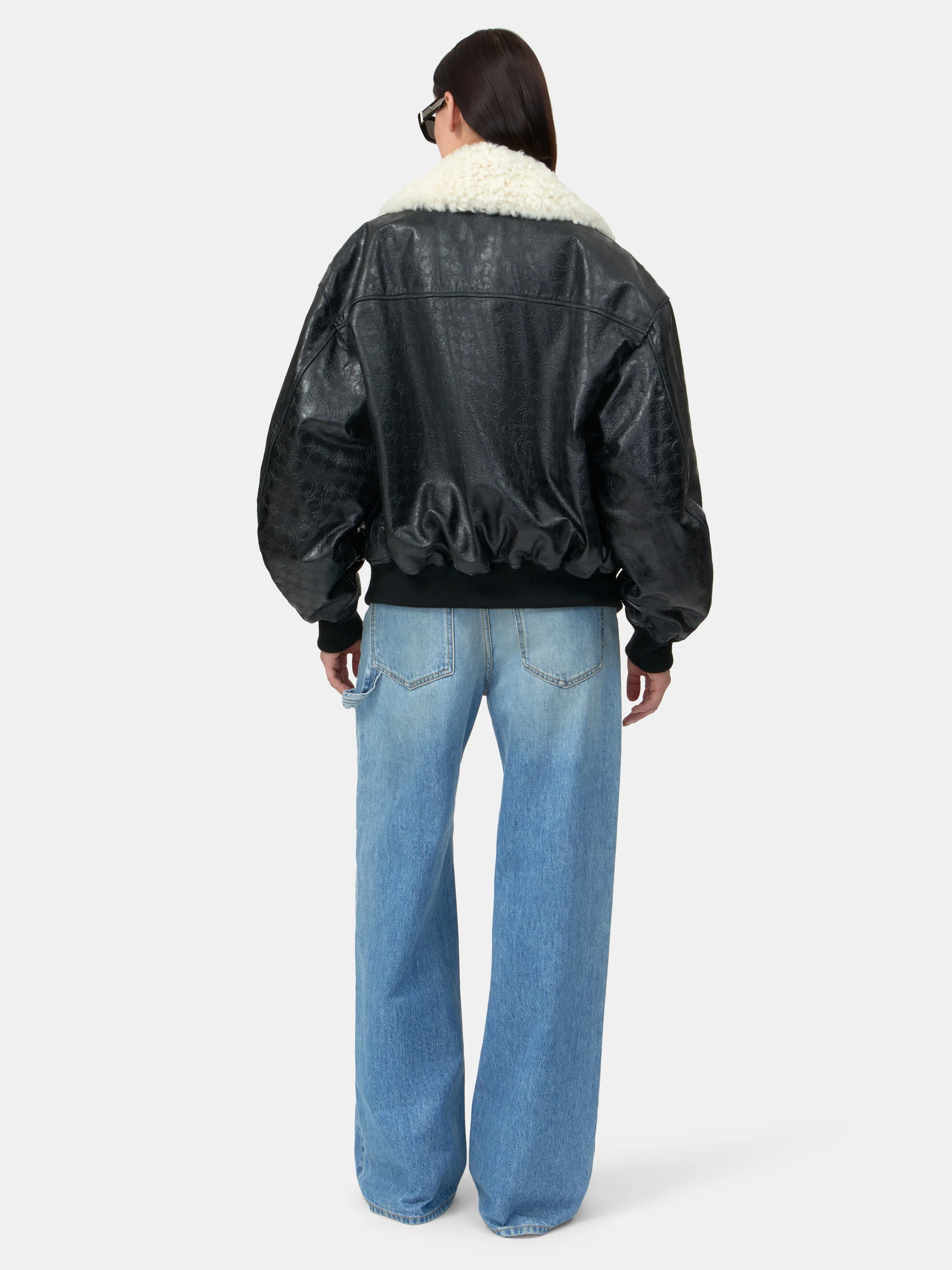 WOMEN - WOMEN'S MA QUAD LEATHER BOMBER JACKET - Black - Image 4
