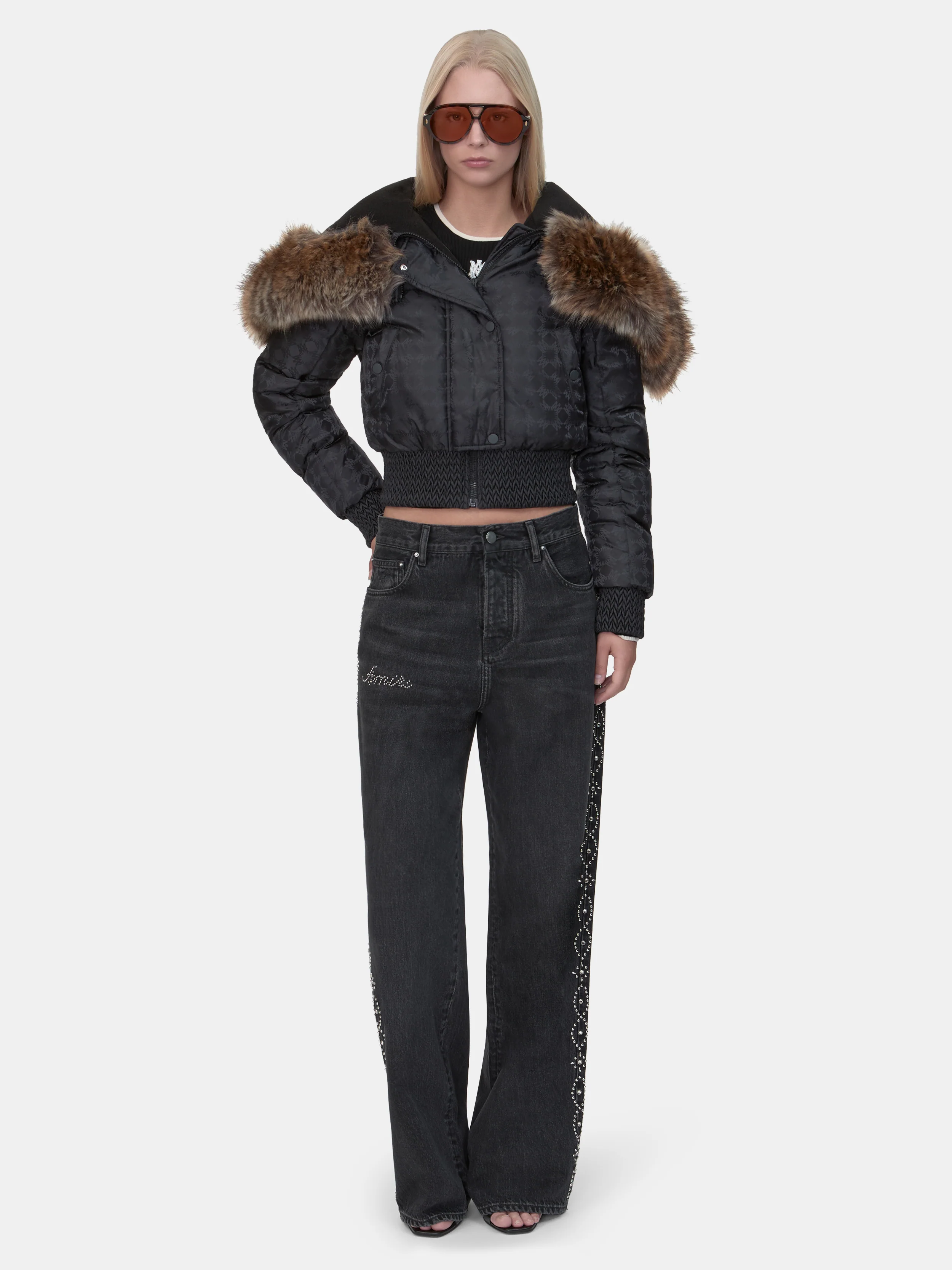 WOMEN - WOMEN'S STUD BAGGY JEAN - Retro Black - Image 2